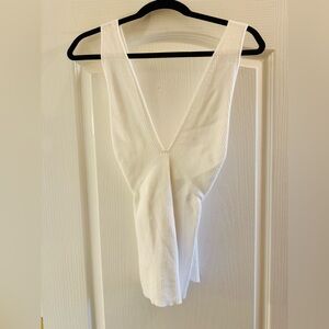Banana Republic White Ribbed Tank Top